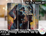 Sublimation Black Labrador Retriever Dog Design - 20 oz Skinny Tumbler Wrap PNG Printable