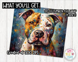 American Staffordshire Terrier Dog Design - 20 oz Skinny Tumbler Wrap PNG Printable