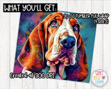 Sublimation Basset Hound Dog Design - 20 oz Skinny Tumbler Wrap PNG Printable