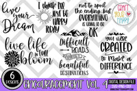 Encouragement Vol 4 PNG, DXF, SVG Digital Cut File Collection 6 Designs