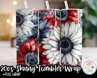 Daisies 1 Sublimation 20 oz Skinny Tumbler Design Pack - Digital Paper, Full Wrap, Text-ready Wrap