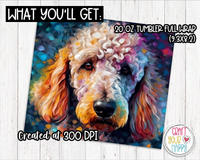 Sublimation Standard Poodle Dog Design - 20 oz Skinny Tumbler Wrap PNG Printable
