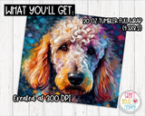Sublimation Standard Poodle Dog Design - 20 oz Skinny Tumbler Wrap PNG Printable