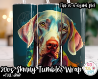 Sublimation Weimaraner Dog Design - 20 oz Skinny Tumbler Wrap PNG Printable