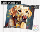 Sublimation Yellow Labrador Retriever Dog Design - 20 oz Skinny Tumbler Wrap PNG Printable