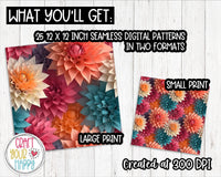 Seamless Pattern/Background Bundle - 3D Flowers Vol. 1