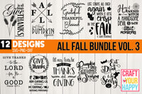 All Fall Volume 3 - PNG - DXF - SVG Digital Cut File - 12 Designs