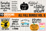 All Fall Volume 6 - PNG - DXF - SVG Digital Cut File - 10 Designs