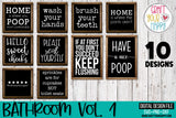 Bathroom Volume 1 - PNG - DXF - SVG Digital Cut File - 10 Designs