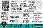 Bathroom Volume 1 - PNG - DXF - SVG Digital Cut File - 10 Designs
