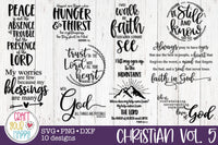 Christian Volume 5 - PNG, DXF, SVG Digital Cut File - 10 Designs