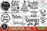 Christmas Volume 3 - PNG, DXF, SVG Digital Cut File - 10 designs