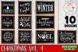Christmas Volume 1 - PNG, DXF, SVG Digital Cut File - 10 designs
