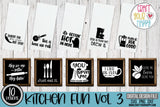 Kitchen Fun Volume 3 - PNG, DXF, SVG Digital Cut File - 10 designs