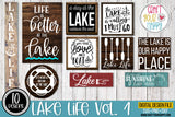 Lake Life Vol 1 - PNG, DXF, SVG Digital Cut File - 10 designs