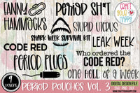 Period Pouches Volume 3 - PNG, DXF, SVG Digital Cut File - 9 designs