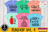 Teacher/School Vol 1 - PNG, DXF, SVG Digital Cut File - 10 designs