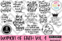 Women of Faith Volume 1 - PNG, DXF, SVG Digital Cut File - 11 designs